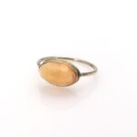 Fire Opal Conversion Ring made from an antique stick pin
