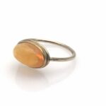 Fire Opal Conversion Ring made from an antique stick pin