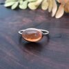 Fire Opal Conversion Ring made from an antique stick pin