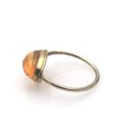 Fire Opal Conversion Ring made from an antique stick pin