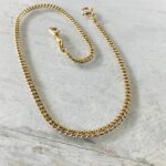 Classic pocket watch chain, Gold Filled, curb links, 13.5" long.