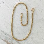 Classic pocket watch chain, Gold Filled, curb links, 13.5" long.
