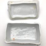 Antique Victorian trinket box hand offering flowers by S&S Limoges.