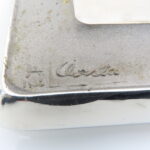 Mid century modern chrome tray with minimalist bison design by Lars Andersson for Avesta Jernverk Sweden 1958