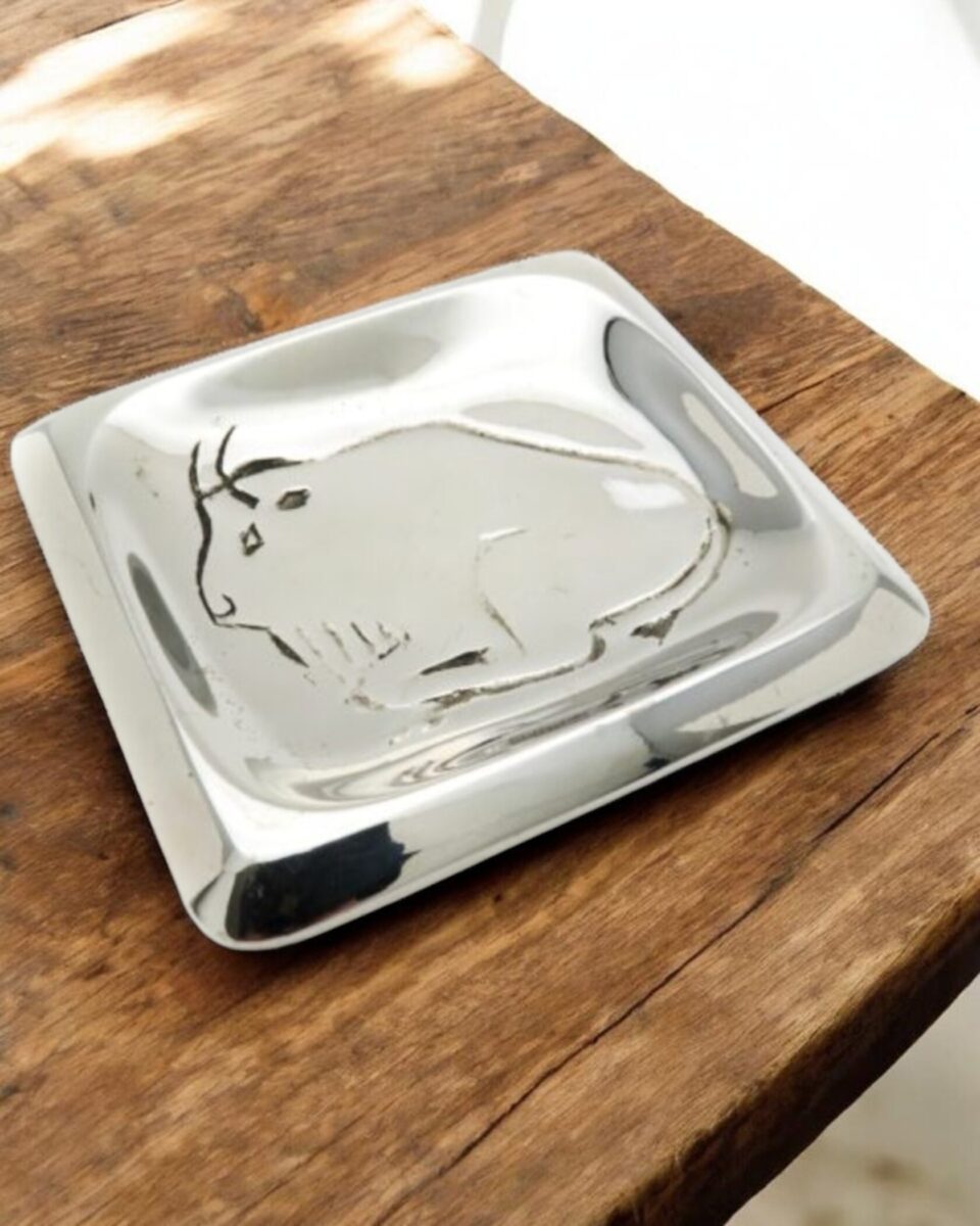 Lars Andersson Bison Chrome Tray Avesta Sweden 1958 Mid Century Modern