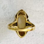 Natural Opal 14k Gold Modernist Ring with Diamond Accents