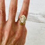 Natural Opal 14k Gold Modernist Ring