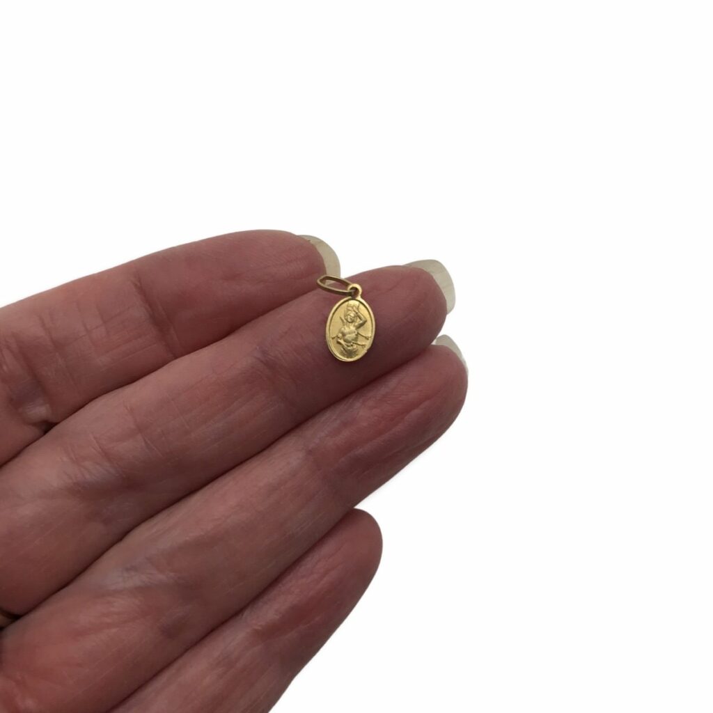 Tiny 18k Gold St Sebastian Medal