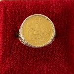 St Michael 22k Gold Coin Signet Ring