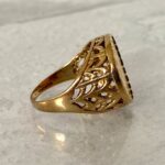 St Michael 22k Gold Coin Signet Ring