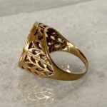 St Michael 22k Gold Coin Signet Ring