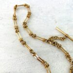 Antique Victorian chunky pocket watch chain with intaglio fob.