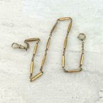 Vintage Mixed Metals Bar Link Pocket Watch Chain
