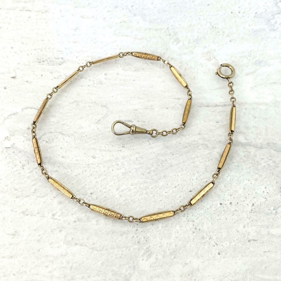 Mixed Metals Bar Link Pocket Watch Chain