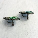 Vintage Carved Turquoise Bird Earrings
