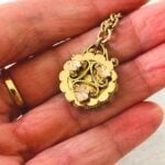 Victorian Gold Filled Pocket Watch Chain with Layered Fob