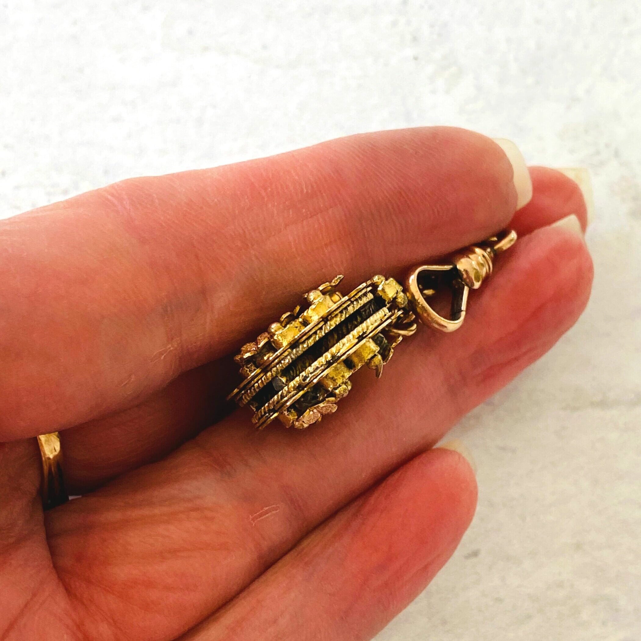 Victorian Gold Filled Pocket Watch Chain with Layered Fob