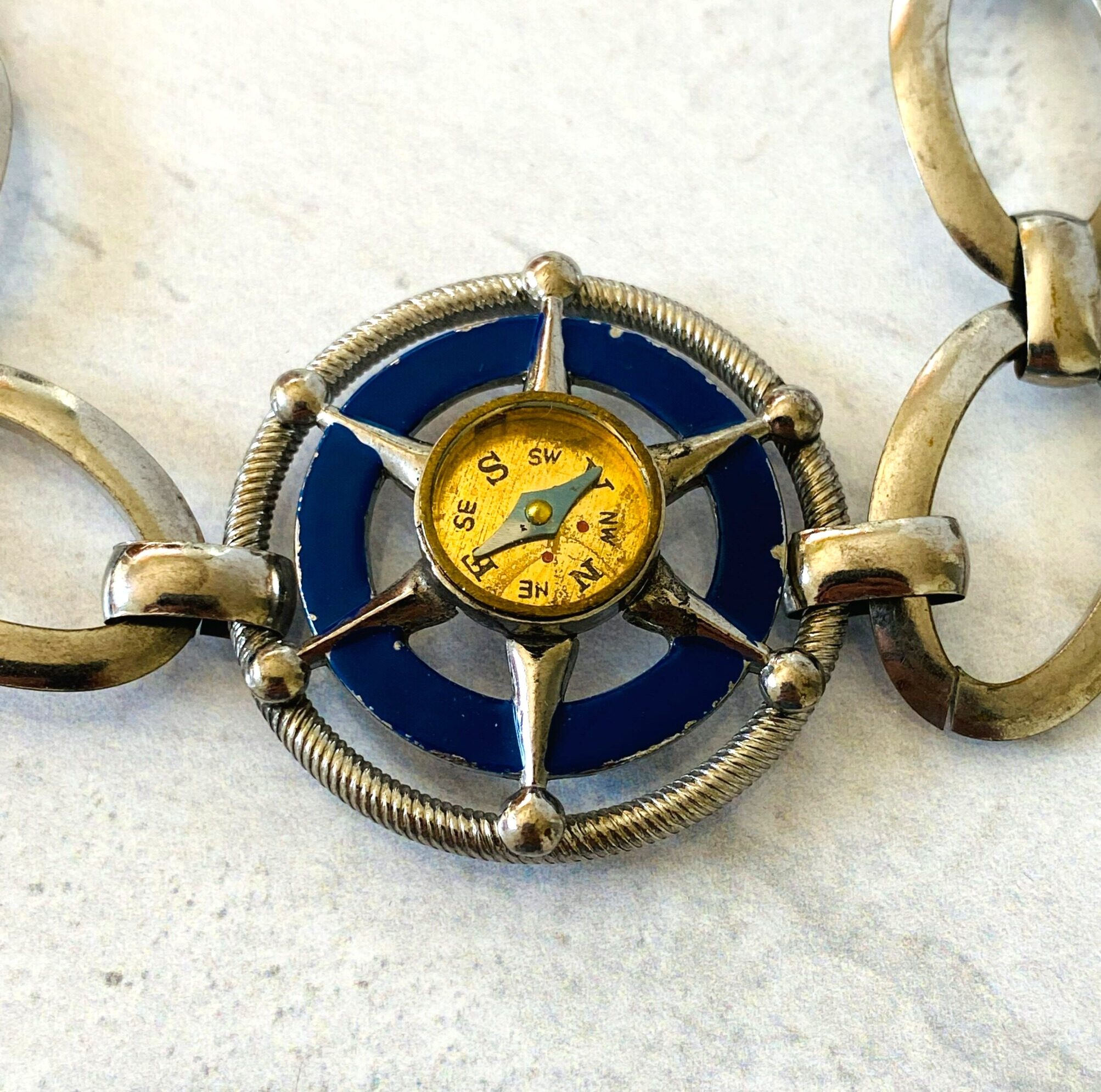 Vintage Working Compass Nautical Bracelet