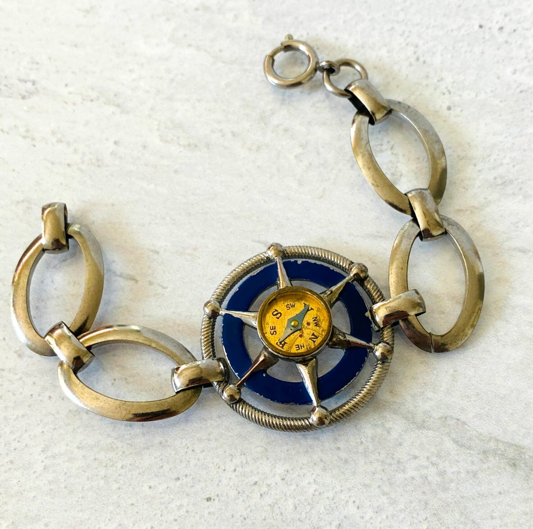 Vintage Working Compass Nautical Bracelet