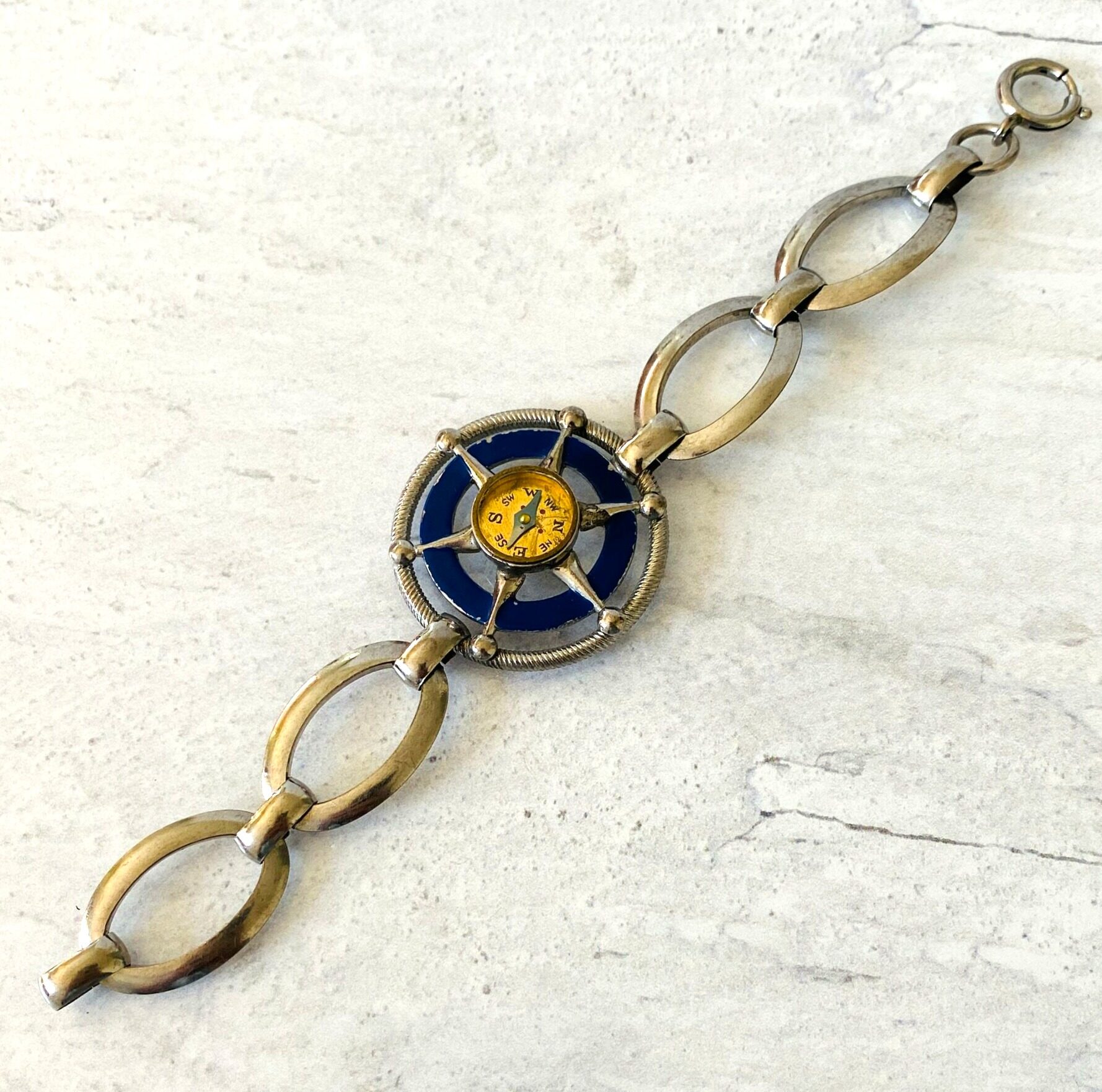 Vintage Working Compass Nautical Bracelet