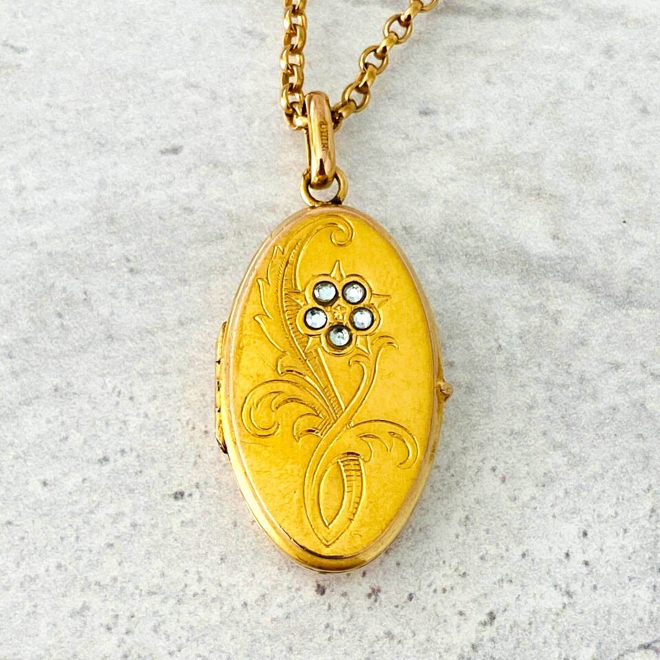 French Gold Filled Locket Necklace
