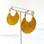 Vintage Hand Engraved Gold Hoop Earrings