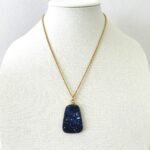 Large Sodalite Slice Gold Filled Pendant Necklace
