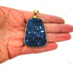 Large Sodalite Slice Gold Filled Pendant Necklace