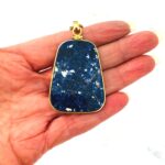 Large Sodalite Slice Gold Filled Pendant Necklace