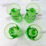 Mosser Green Opalescent Cherry and Cable Stemmed Drinking Glasses