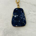 Large Sodalite Slice Gold Filled Pendant Necklace