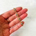 Turquoise Fancy Link Gold Chain Bracelet