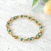Turquoise Fancy Link Gold Chain Bracelet
