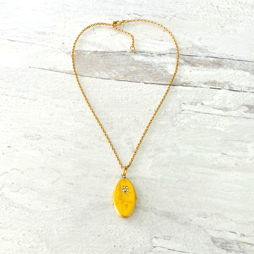 French Gold Filled Locket Necklace