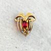 Antique Art Nouveau Garnet Gold Large Slide Pendant