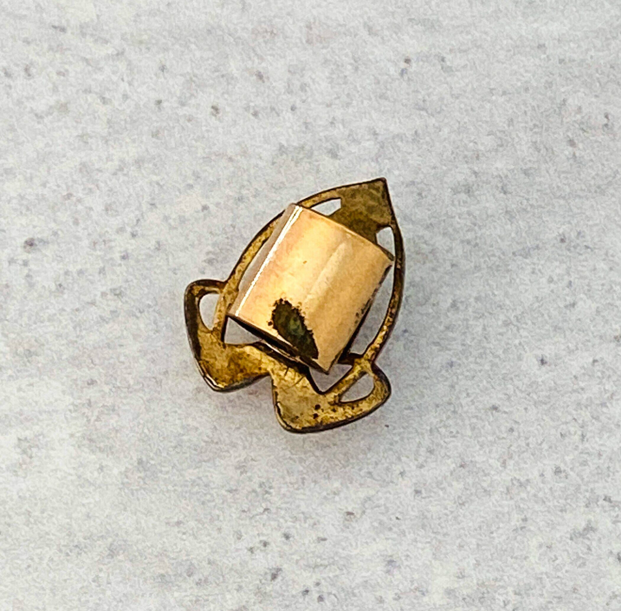 Antique Art Nouveau Garnet Gold Large Slide Pendant