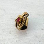 Antique Art Nouveau Garnet Gold Large Slide Pendant