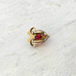 Antique Art Nouveau Garnet Gold Large Slide Pendant