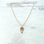 Antique Art Nouveau Lavalier Necklace - Gold, Garnet, and Natural Pearls