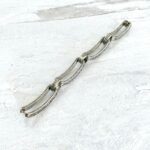 Large Engraved Links Silver Plate Bracelet