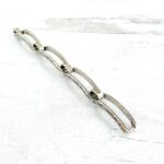 Large Engraved Links Silver Plate Bracelet