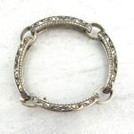 Large Engraved Links Silver Plate Bracelet