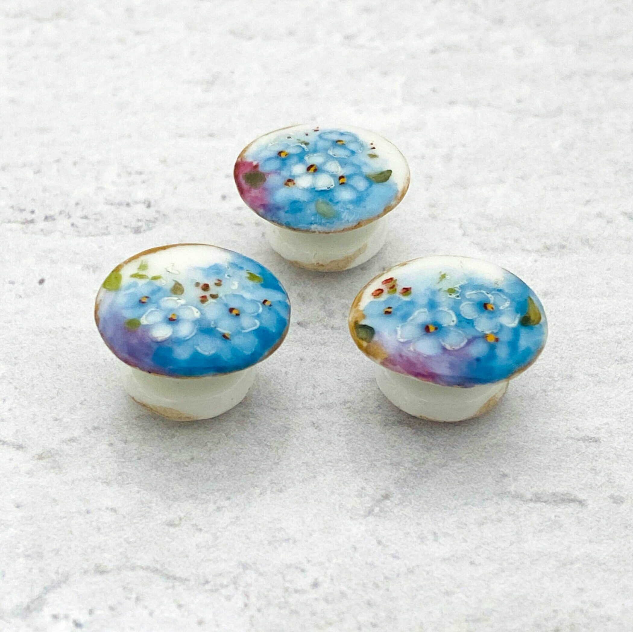 Antique Hand Painted Porcelain Buttons