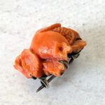 Antique Hand Carved Coral Flower