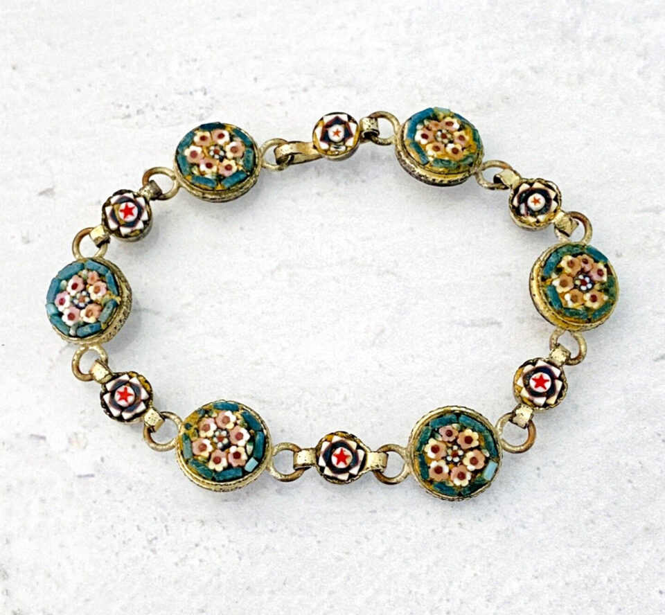 Micro Mosaic Bracelet Round Links