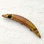 Micro Mosaic Crescent Moon Brooch Signed FAP Italy