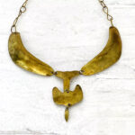 Vintage Modernist Brass Collar Necklace