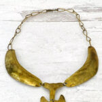 Vintage Modernist Brass Collar Necklace