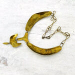 Vintage Modernist Brass Collar Necklace
