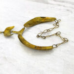 Vintage Modernist Brass Collar Necklace